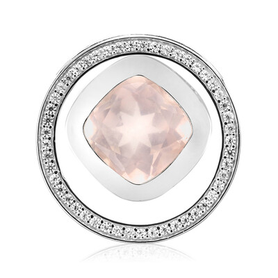 Colgante en plata con Cuarzo rosa (MONOSONO COLLECTION)
