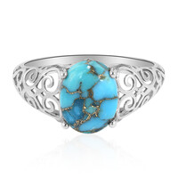 Anillo en plata con Turquesa azul cuprífera