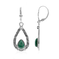 Pendientes en plata con Malaquita (Desert Chic)