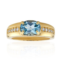 Anillo en plata con Topacio azul cielo