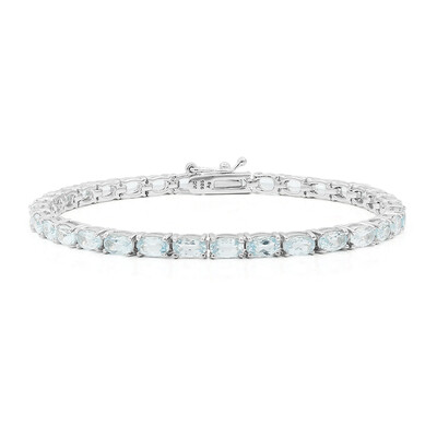 Brazalete en plata con Topacio azul cielo
