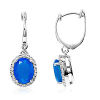 Pendientes en plata con Ópalo azul de Etiopía