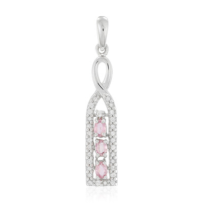 Colgante en plata con Zafiro de Ceilán rosa