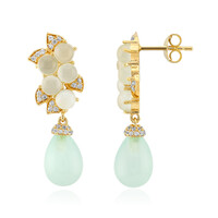 Pendientes en plata con Calcedonia Laguna