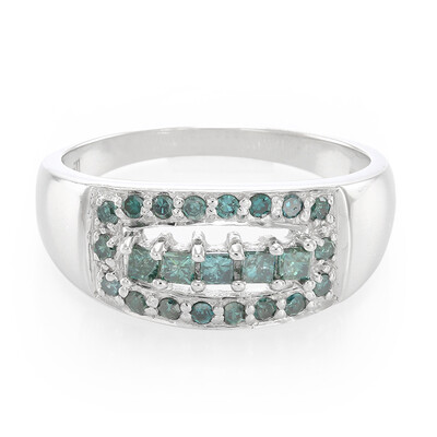 Anillo de hombre en plata con Diamante fantasía