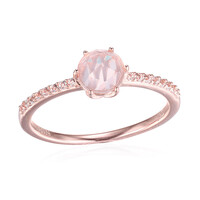 Anillo en plata con Cuarzo rosa