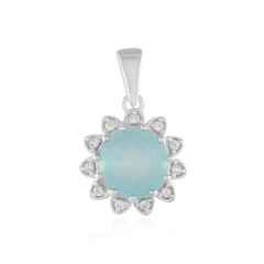 Colgante en plata con Calcedonia agua