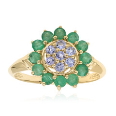 Anillo en oro con Esmeralda de Brasil