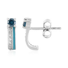Pendientes en plata con Diamante azul I4