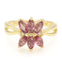 Anillo en oro con Zafiro Padparascha no calentado (AMAYANI)