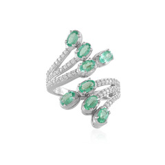 Anillo en plata con Esmeralda de Etiopía