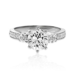 Anillo en plata con Topacio blanco