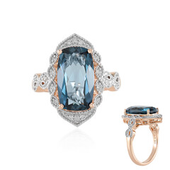 Anillo en oro con Topacio azul de Londres (SUHANA)