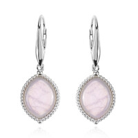 Pendientes en plata con Cuarzo rosa