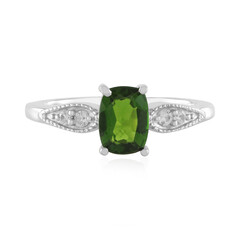 Anillo en plata con Diópsido de Rusia
