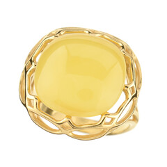 Anillo en plata con Ámbar báltico Milky
