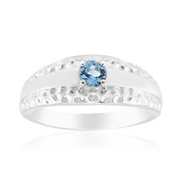 Anillo en plata con Aguamarina de Mozambique (Pallanova)