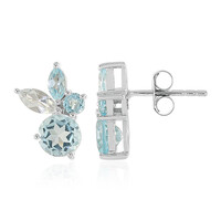 Pendientes en plata con Topacio azul cielo