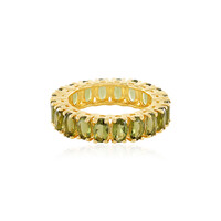 Anillo en plata con Moldavita