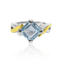 Anillo en plata con Topacio azul cielo