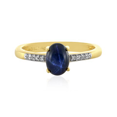 Anillo en plata con Zafiro estrella azul