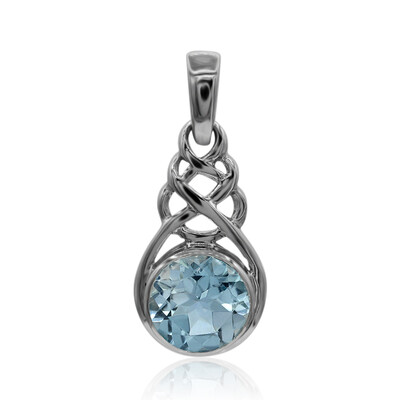 Colgante en plata con Topacio azul cielo