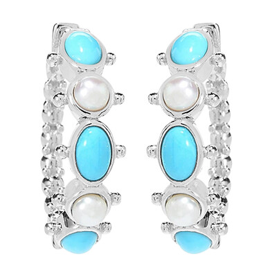 Pendientes en plata con Turquesa bella durmiente (Dallas Prince Designs)