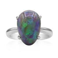 Anillo en platino con Ópalo negro de Lightning Ridge (CIRARI)