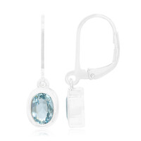 Pendientes en plata con Topacio azul cielo