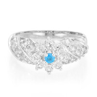 Anillo en plata con Apatita azul neón