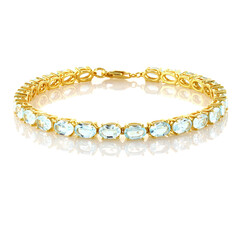 Brazalete en plata con Topacio azul cielo