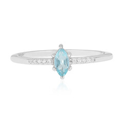 Anillo en plata con Apatita azul