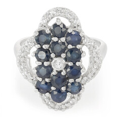 Anillo en plata con Zafiro azul