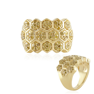 Anillo en plata con Diamante I3 amarillo