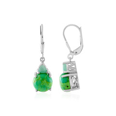 Pendientes en plata con Turquesa verde Mohave Kingman