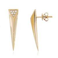 Pendientes en oro con Zircón (de Melo)
