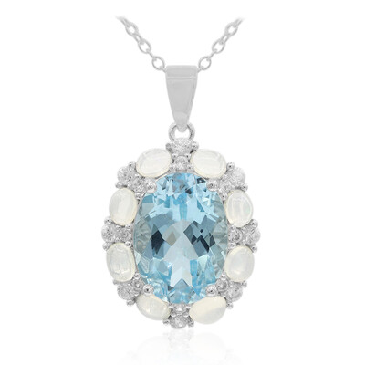 Collar en plata con Topacio azul cielo