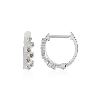 Pendientes en plata con Diamante champán SI2