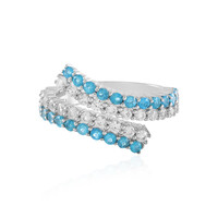 Anillo en plata con Apatita azul neón