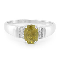 Anillo en plata con Turmalina cuprífera