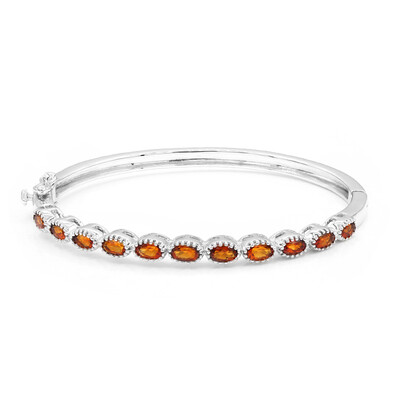 Brazalete en plata con Citrino mandarina