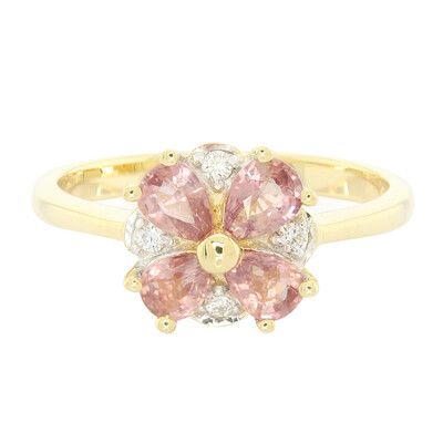 Anillo en oro con Zafiro Padparascha no calentado (AMAYANI)