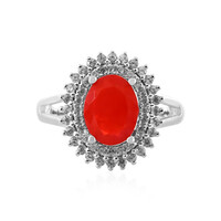 Anillo en plata con Ópalo rojo de Etiopía