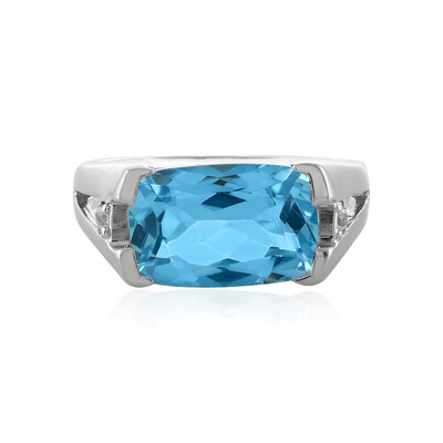 Anillo en plata con Topacio azul cielo
