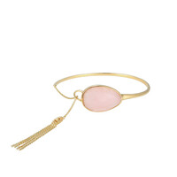 Brazalete en plata con Cuarzo rosa