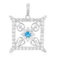 Colgante en plata con Apatita azul neón