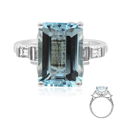Anillo en oro con Aguamarina de Brasill AAA (CIRARI)