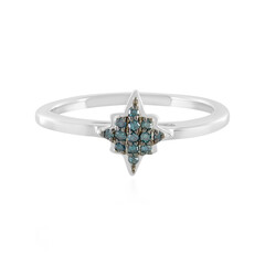 Anillo en plata con Diamante azul SI1