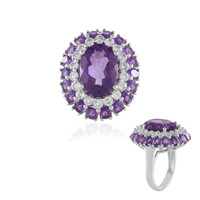 Anillo en plata con Amatista de Zambia
