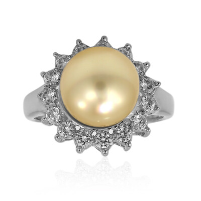 Anillo en plata con Perla dorada del Mar del Sur Kabira  (TPC)